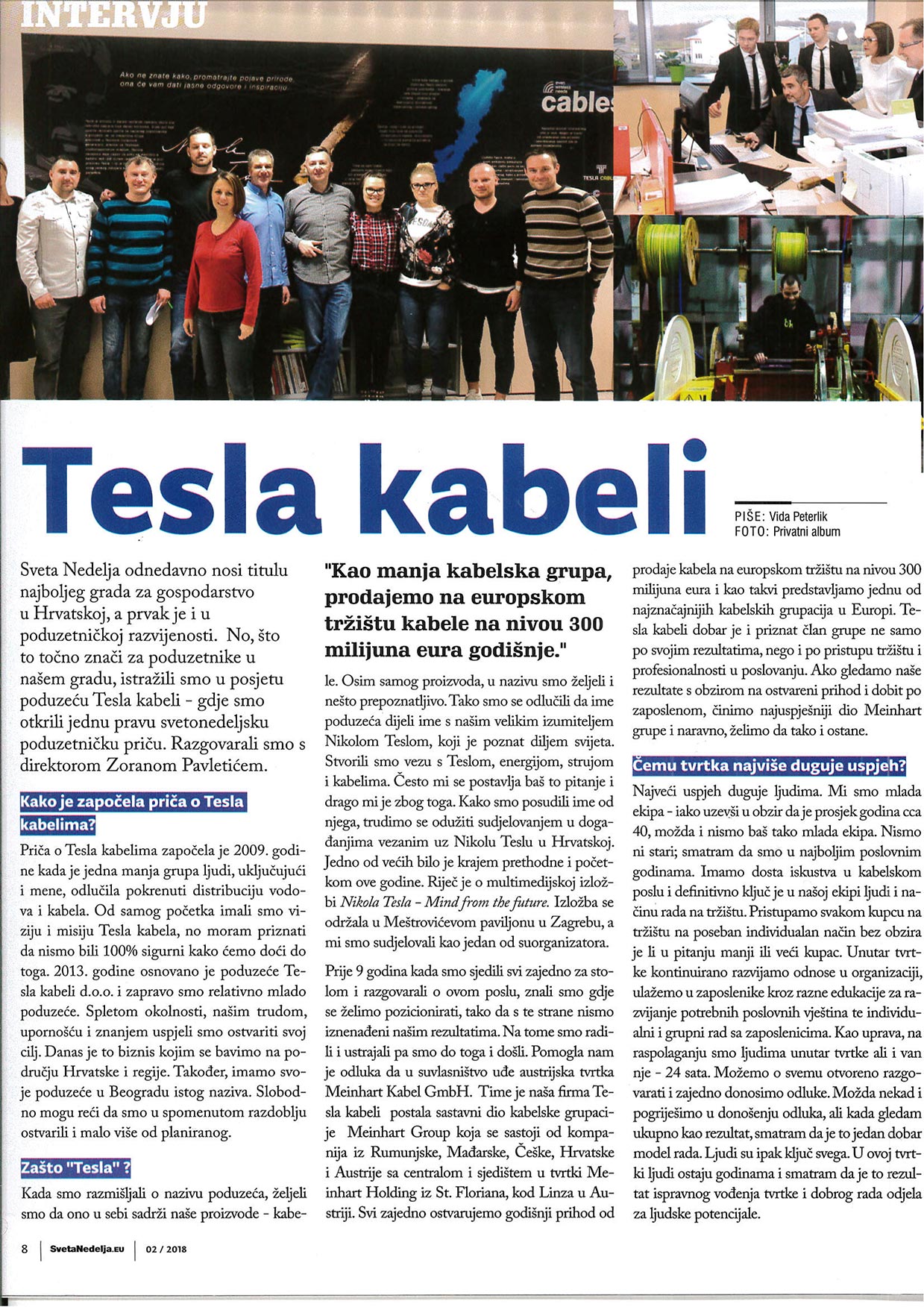 TESLA CABLES - SVETA NEDELJA - EU MAGAZINE