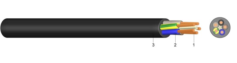 H05RR-F (GML) | Rubber Sheathed Cable for Weak Mechanical Stress