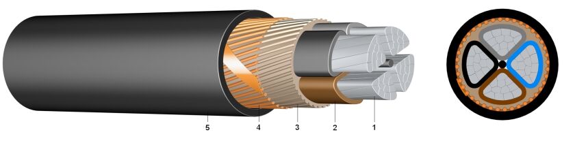 NAYCWY | PCV Insulated Heavy Current Cable with Concentric Conductor