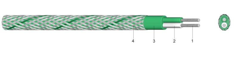 90 E/N/P/C - Silikonom izolirani kompenzacijski i termički kabel sa ili bez opleta od čeličnih žica 