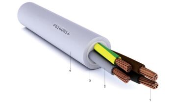 FG16OR16 - Power cable insulated with high quality EPM-rubber, with PVC sheath, not propagating fire, with reduced  corrosive gas emission